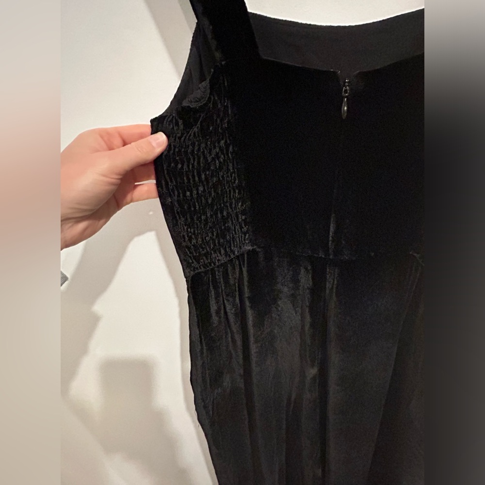 MADEWELL Crushed Velvet Black Jumpsuit, Size 00 - Picture 10 of 13